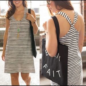 J. Crew Twisted Back Dress in Stripe - Size 10